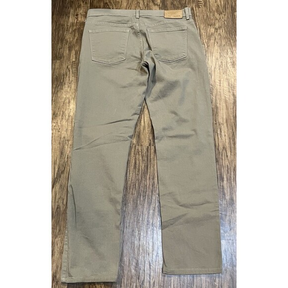 Mott & Bow Slim Pants Mens 33x32 Denim Designer Stretch Beige Office - Picture 8 of 10